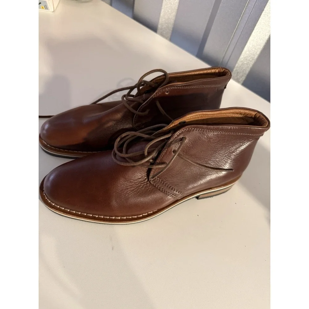 HELM The Hynes Boots Chukka Whiskey Leather‎ Men Size 8M New